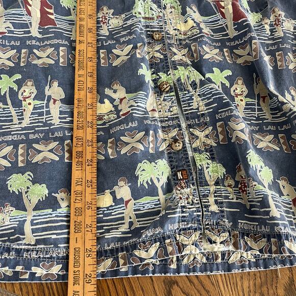 Vintage Kahala 1936 Hawaiian Button Down Blue Shirt-Size Large - Picture 5 of 7